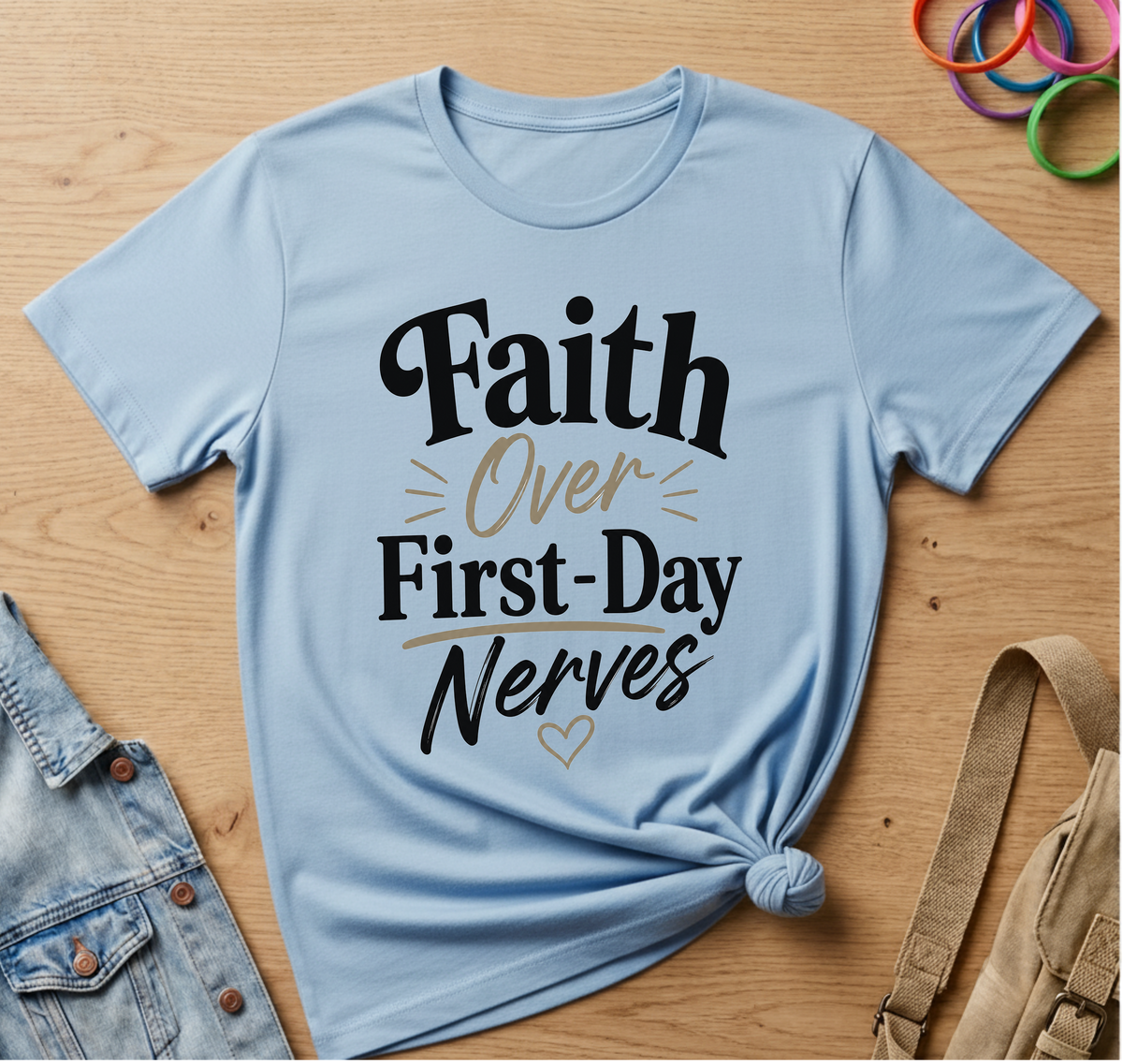 Faith Over First Day Nerves T-Shirt