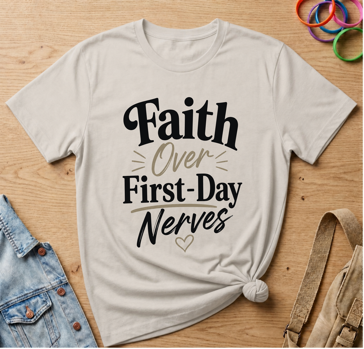 Faith Over First Day Nerves T-Shirt