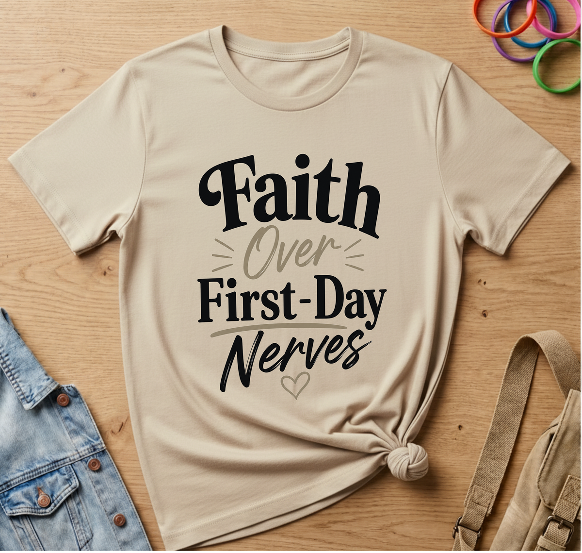 Faith Over First Day Nerves T-Shirt