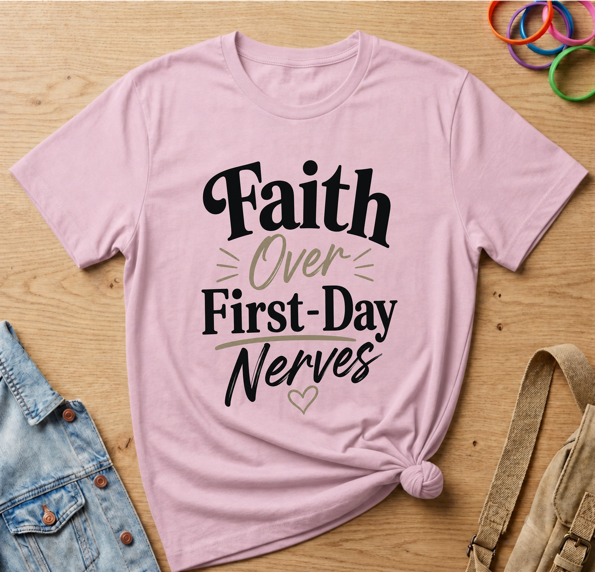 Faith Over First Day Nerves T-Shirt