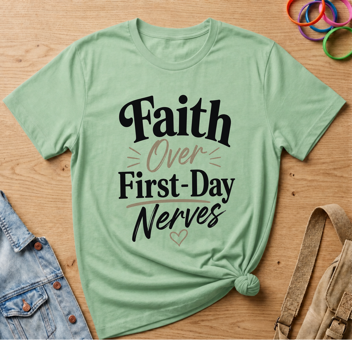 Faith Over First Day Nerves T-Shirt